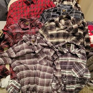 Men's size Large button down flannel shirt bundle (7)